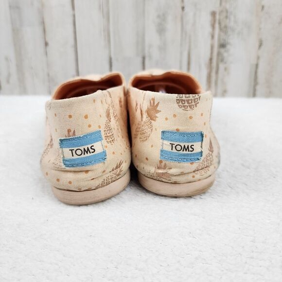 Toms Pineapple Alparagata Classic Slip On Flats Rose Gold Size 9 - Picture 6 of 10